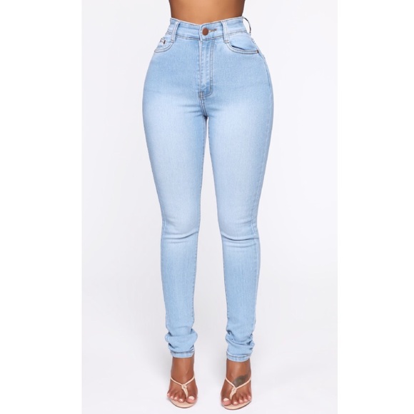 fashion nova light high waisted skinny jeans - Picture 3 of 6